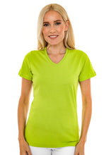 Lade das Bild in den Galerie-Viewer, 181 Damen V-Shirt, kurzarm, Mischgewebe